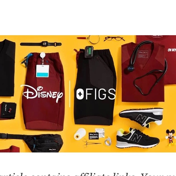 NWT Disney x FIGS Nurse SCRUBS Top only Mickey Mouse - Picture 2 of 5